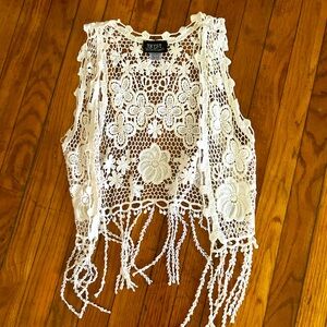 Loose crochet Free People Style vest
